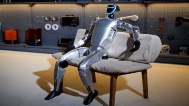 a robot sitting on a chair