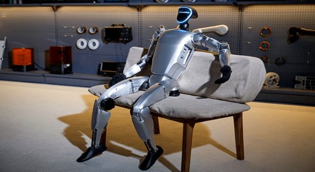 a robot sitting on a chair